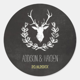 Deer Antlers | Rustic Chalkboard Envelope Seal