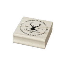 Deer Antlers Rustic Married Couple Return Address