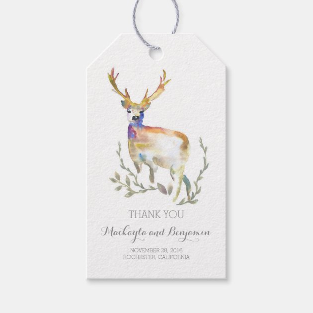 Deer Antlers Rustic Wedding Gift Tags