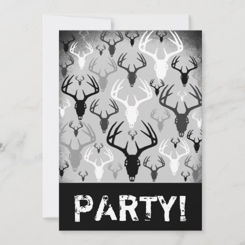 Deer Antlers Skull pattern Personalized Announcements