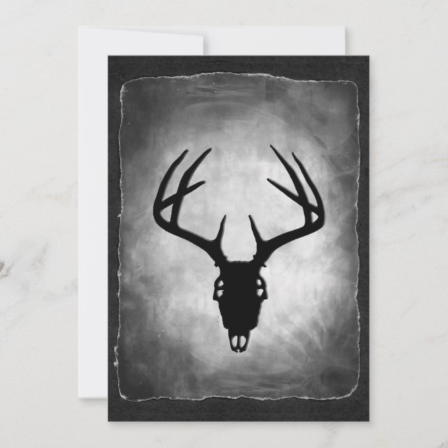 Deer Antlers Skull pattern Invitation (Front)