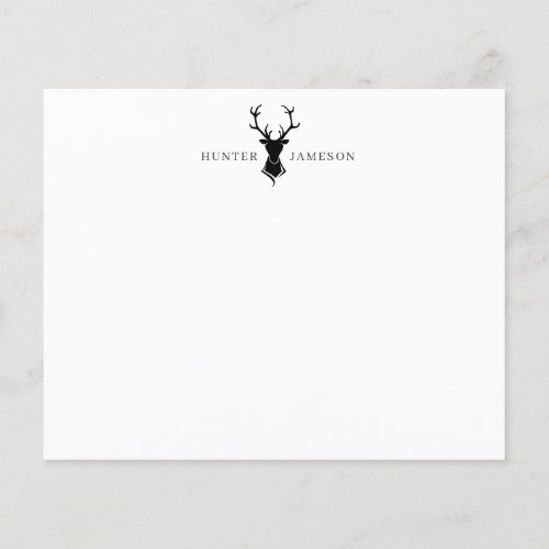 Deer Antlers Stag Head  Black Gray Monogram