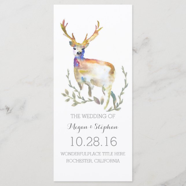 Deer Antlers Wedding Programs (Front)
