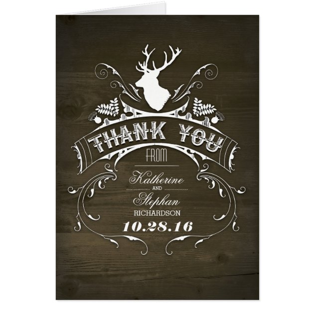 Deer Antlers Wedding Thank You Cards