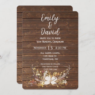 Deer Antlers Wedding Vow Renewal Invitation