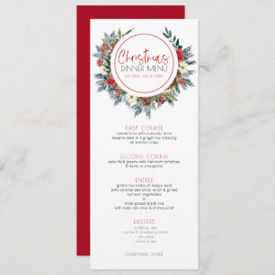 Deer antlers with Christmas flowers wreath Invitation