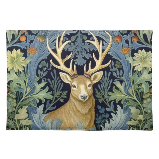 Deer art nouveau cloth placemat (Front)
