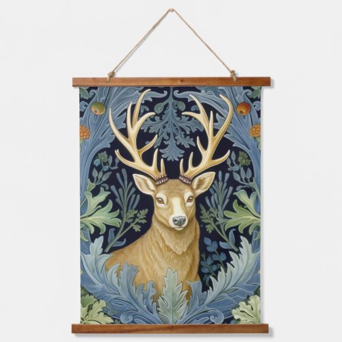 Deer art nouveau hanging tapestry