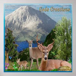 Deer art poster