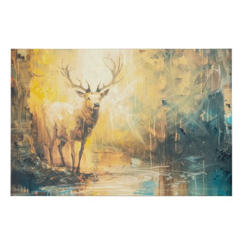Deer at Dawn Faux Canvas Print