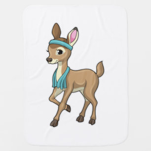 Deer at Fitness with Towel Baby Blanket