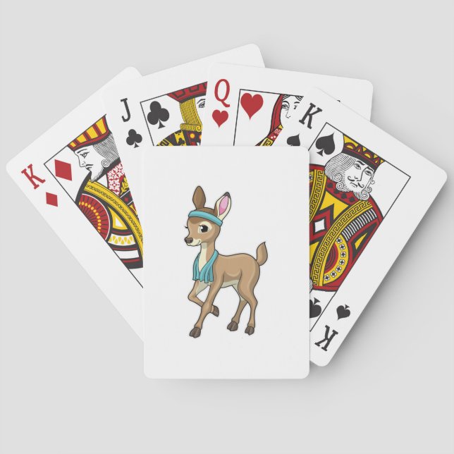Deer at Fitness with Towel Poker Cards (Back)