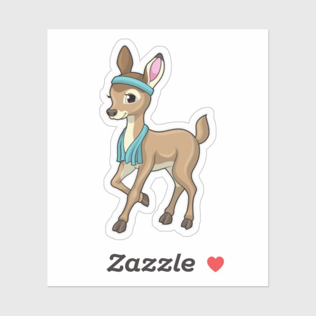 Deer at Fitness with Towel Sticker (Sheet)