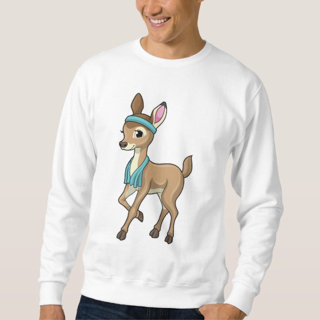 Deer at Fitness with Towel Sweatshirt (Front)