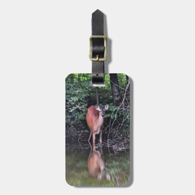 Deer at Forest Pond Luggage Tag