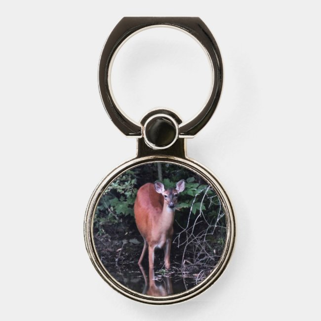Deer at Forest Pond Phone Ring Holder