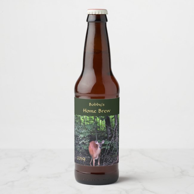 Deer at Forest Pond Wildlife Beer Label