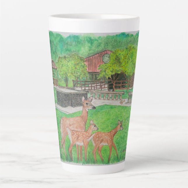 Deer at Humiston Woods Latte Mug (Front)