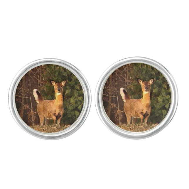 Deer at Sunrise Cuff Links (Front)