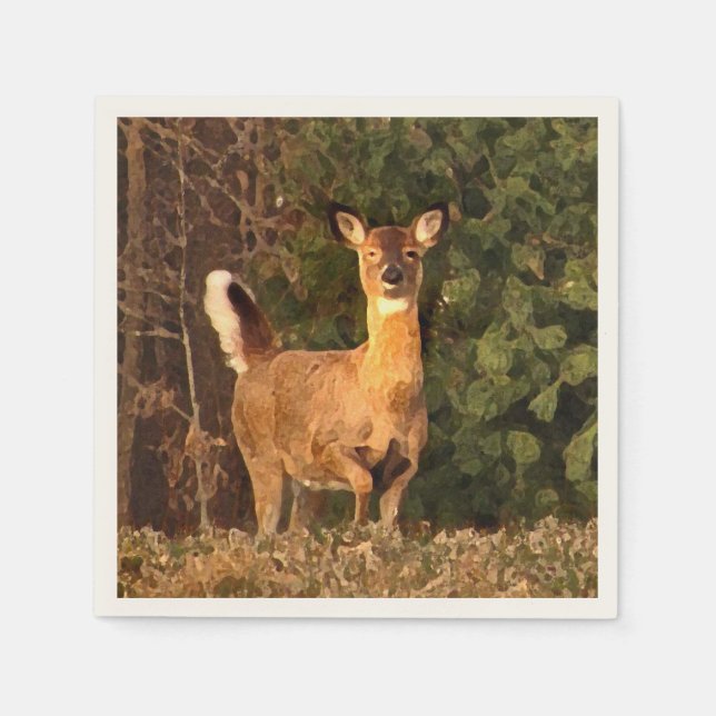 Deer at Sunrise Paper Napkins (Front)