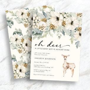 Deer Baby Boy Shower Invitation
