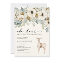 Deer Baby Girl Shower Invitation