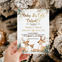 Deer Baby It's Cold Outside Baby Shower Invitation