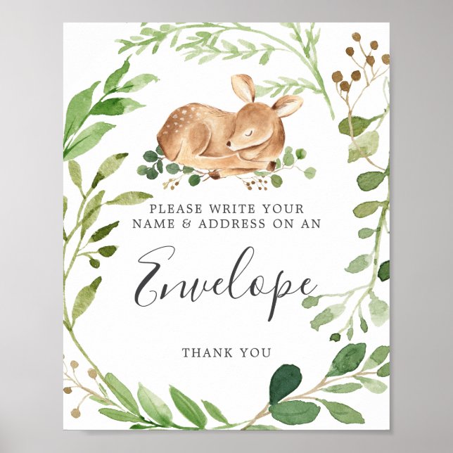 Deer Baby Shower Address Envelope Sign (Front)