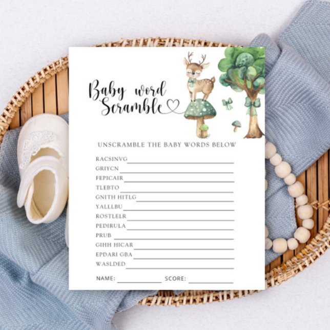 Deer baby shower - Baby Word Scramble Game (Creator Uploaded)