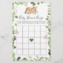 Deer Baby Shower Bingo Game