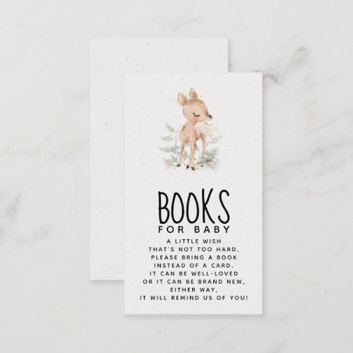  Deer Baby Shower Books for Baby  Enclosure Card