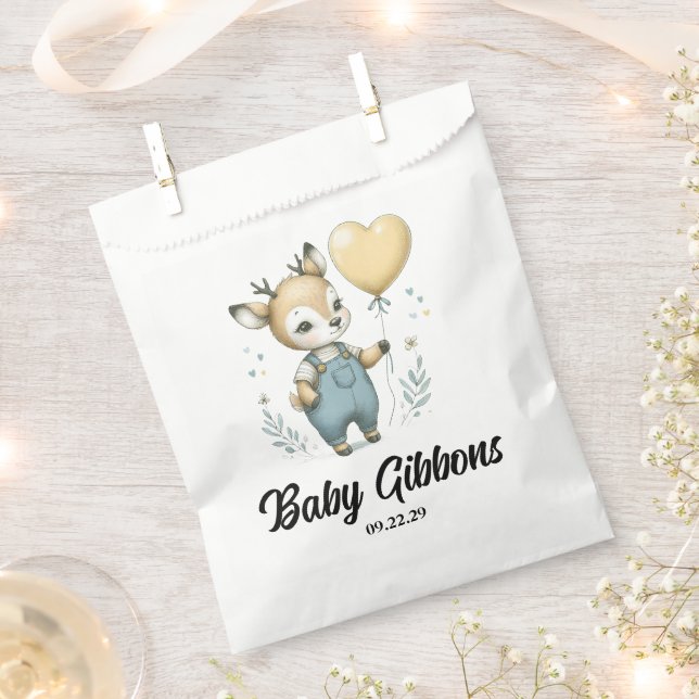 Deer Baby Shower Favor Bag (Clipped)