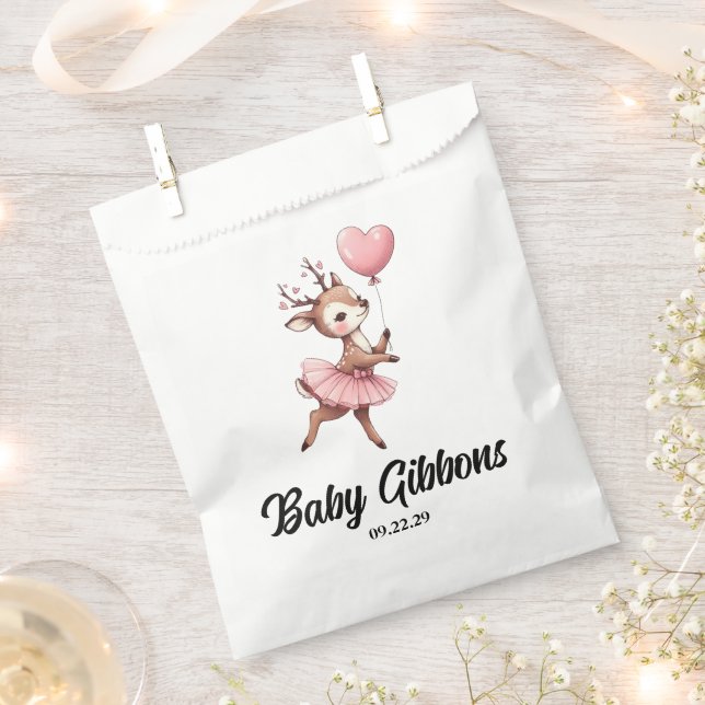 Deer Baby Shower Favor Bag (Clipped)