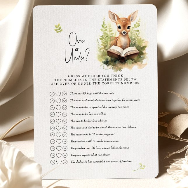 Deer Baby Shower Game Over or Under? Invitation (Creator Uploaded)