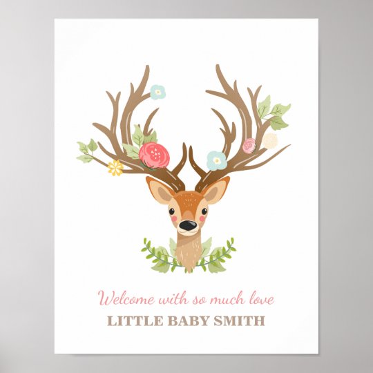 Deer Baby Shower Guestbook Fingerprints Woodland Zazzle Com