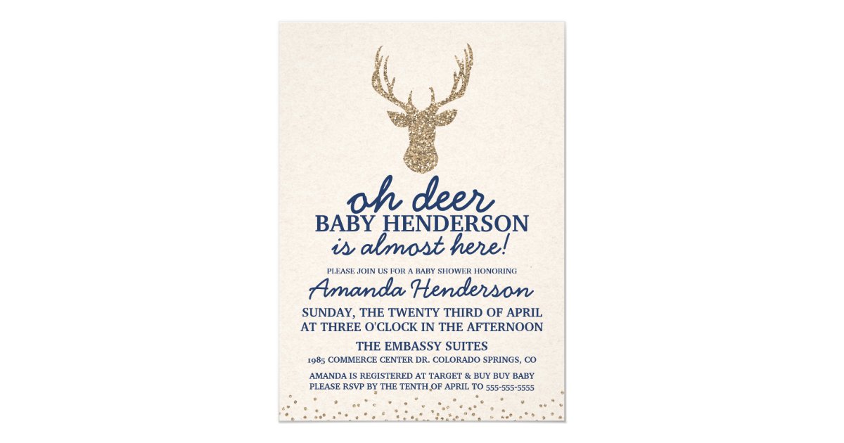 Deer Baby Shower Invitation | Zazzle.com