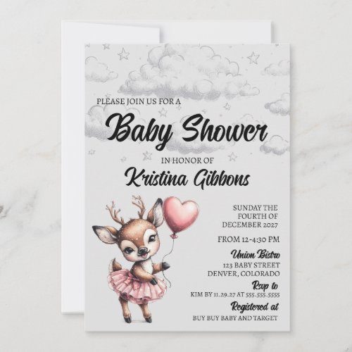 Deer Baby Shower Invitation