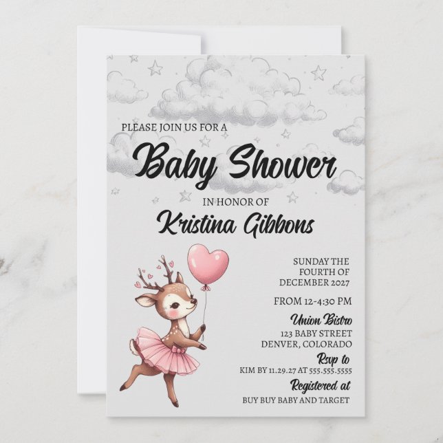 Deer Baby Shower Invitation (Front)