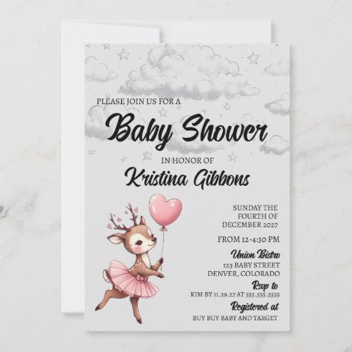 Deer Baby Shower Invitation