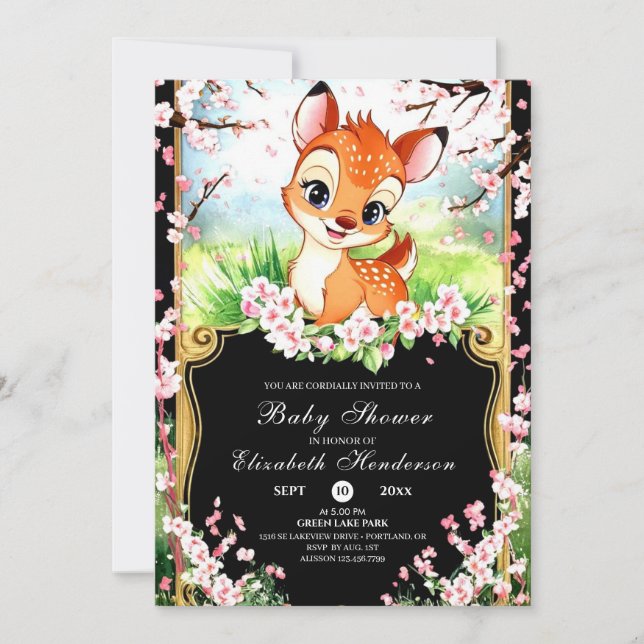 Deer Baby Shower Invitation (Front)