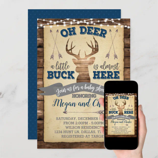 Deer Baby Shower Invitation Invite | Zazzle