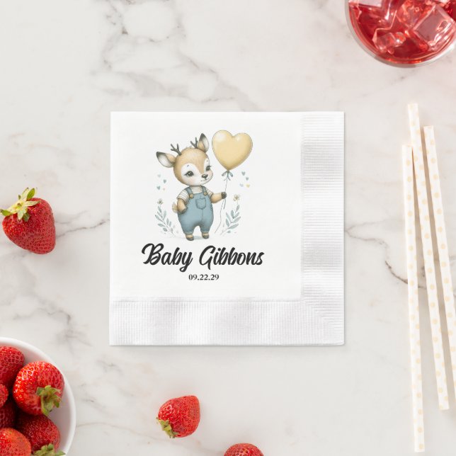 Deer Baby Shower Napkins (Insitu)