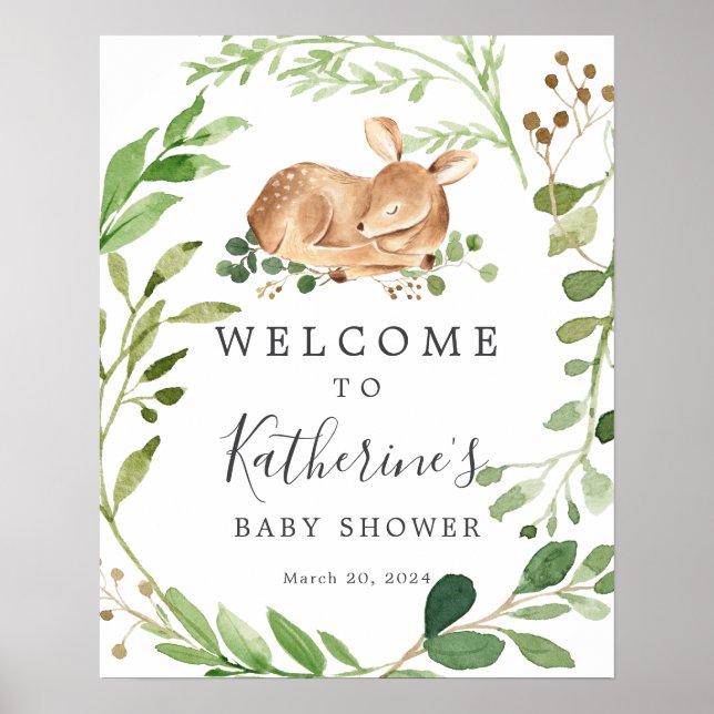 Deer Baby Shower Welcome Sign (Front)