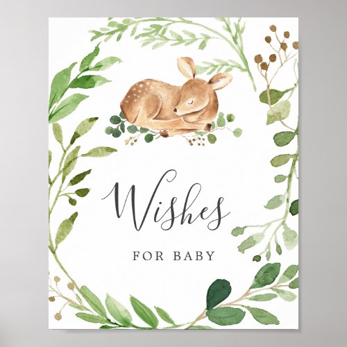 Deer Baby Shower Wishes For Baby Sign