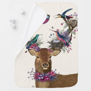 Deer Birdkeeper, Tropical Bird Nests Baby Blanket