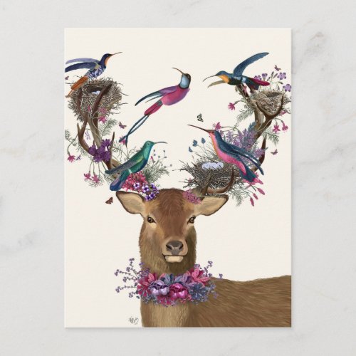 Deer Birdkeeper Tropical Bird Nests Postcard