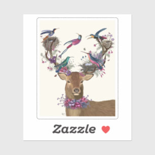 Deer Birdkeeper, Tropical Bird Nests Sticker