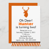 Deer Birthday Invitation (Front/Back)