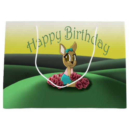 Deer Birthday Large Gift Bag