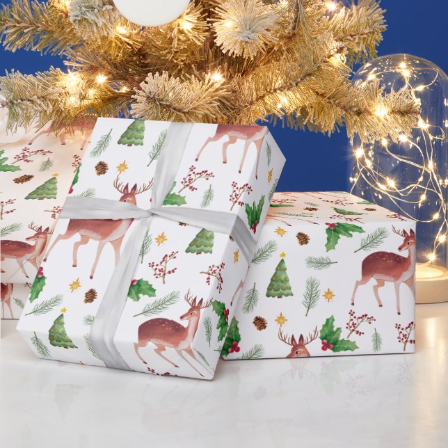 Deer blissful christmas wrapping paper (Holidays)